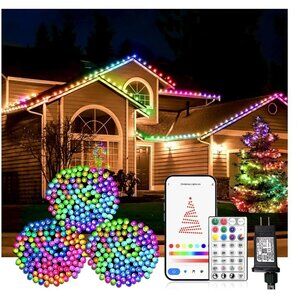 Smart WiFi Christmas Lights Outdoor/Indoor, 196ft 600 RGB LEDs Multicolor Changi